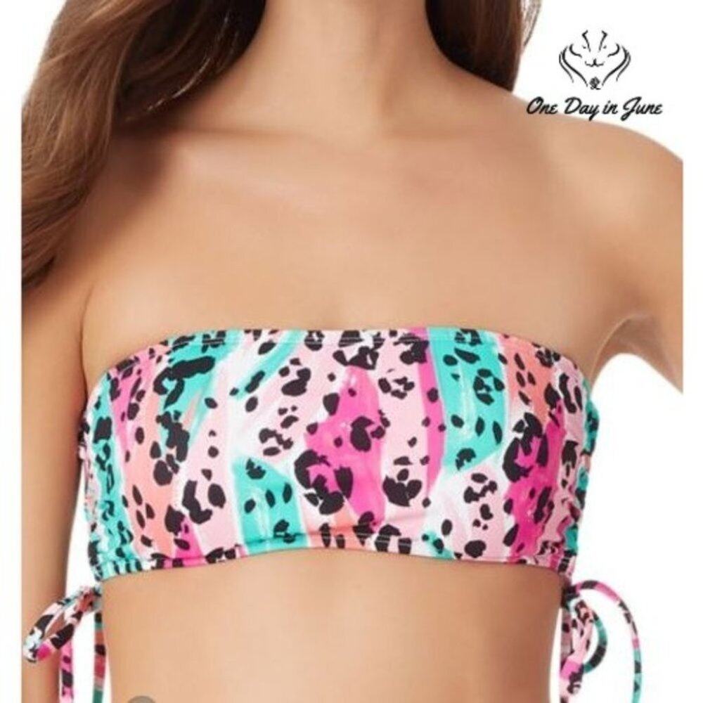 Sugar Beach Animal Bandeau Bikini Top Size M